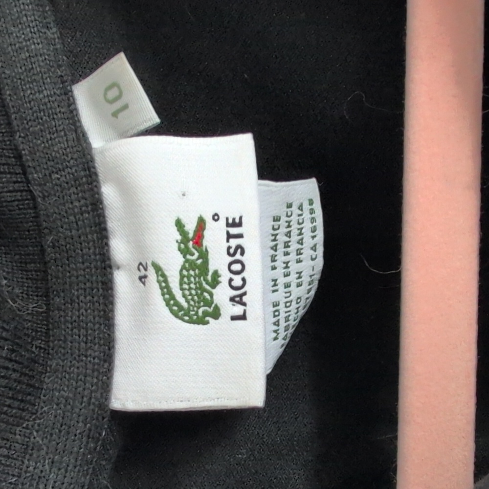 Lacoste  Women's Black Polo Shirt size 10 - Picture 2 of 2